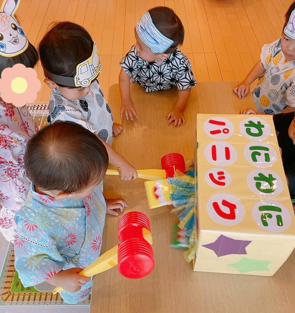☆誕生日会と夏まつりごっこのようす☆